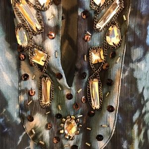 Bejeweled top in varied shades